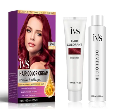 TINTE EN CREMA CON KERATINA Y COLÁGENO IVS PACK X 2