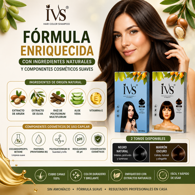Shampoo Tinte Instantaneo Natural IVS Tono NEGRO