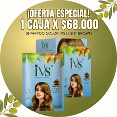 Shampoo Color IVS Light Brown – Cubre Canas en Raíz sin Amoniaco