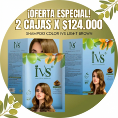 Shampoo Color IVS Light Brown – Cubre Canas en Raíz sin Amoniaco