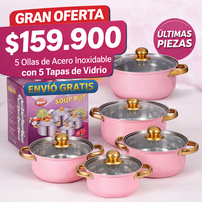 Set de Ollas Premium 10 Piezas Gold