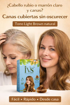 Shampoo Color IVS Light Brown – Cubre Canas en Raíz sin Amoniaco