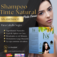 Shampoo Tinte Instantaneo Natural IVS Tono NEGRO
