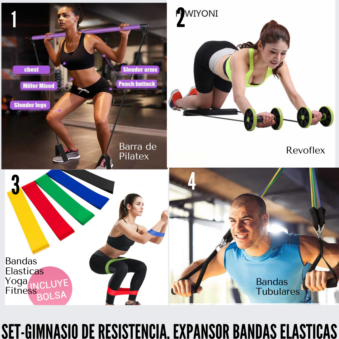 Pack 5 Bandas Elásticas De Resistencia Gimnasia Fitness Yoga